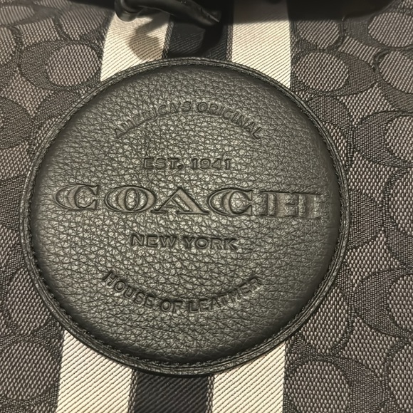 EUC!!!! Coach Dempsey Black Smoke Signature Jacquard Canvas Patch Backpack - Picture 6 of 7